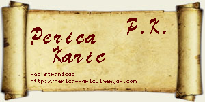Perica Karić vizit kartica